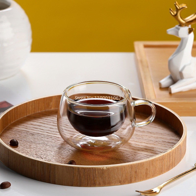 Professional Luxury Double Layered Coffee Cup Mug Borosilicate Glass Hot
