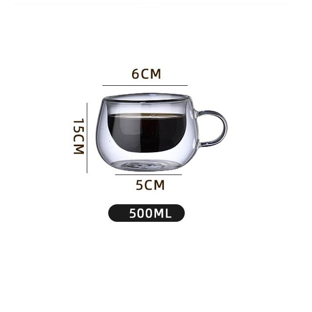 Transparent Glass Cup Coffee Heat Resistant Mug With Handle Small