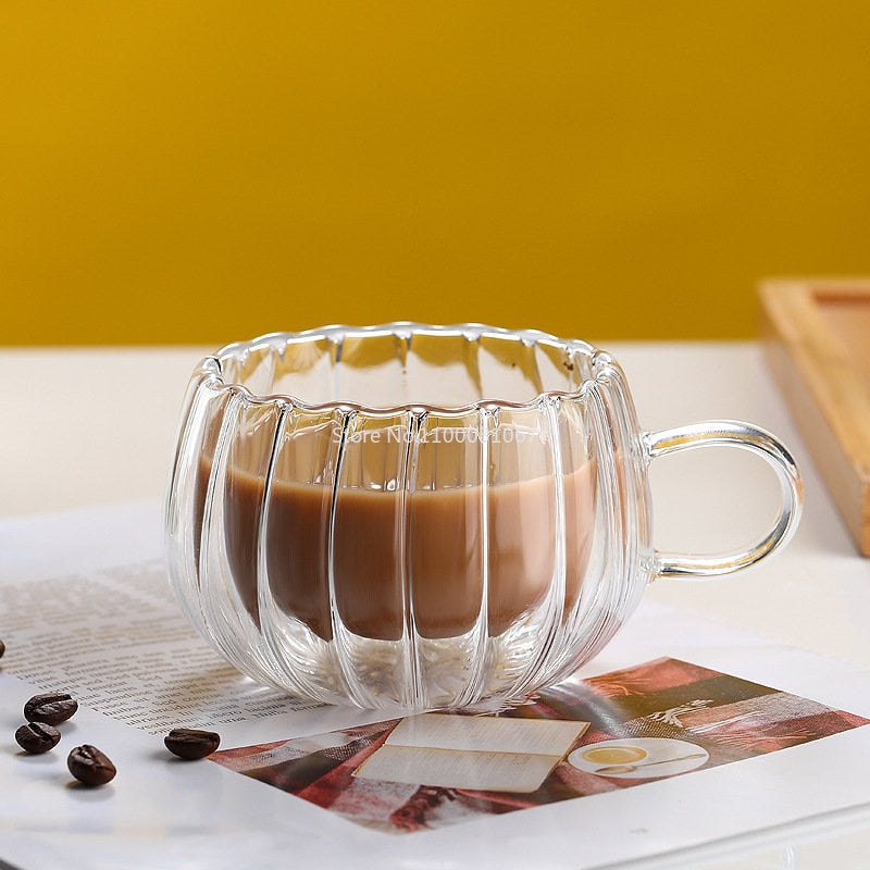 Professional Luxury Double Layered Coffee Cup Mug Borosilicate Glass Hot